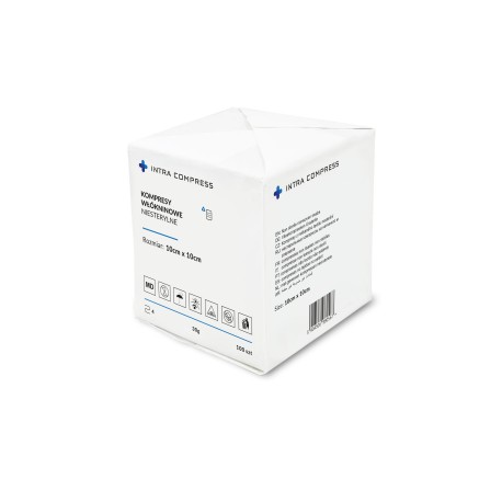 Kompres włókninowy 10x10cm, 30G, 4W, niejałowy Intra Compress 100szt./opak. ICW/10x10/30/100