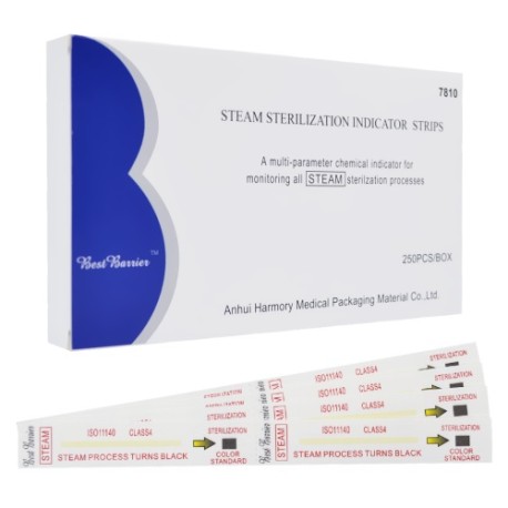 Wskaźniki, paski do sterylizacji parowej 2x250szt/op klasa IV