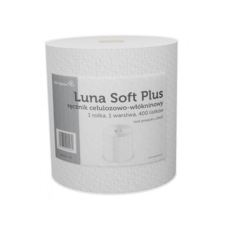 Ręcznik fryzjerski / Czyściwo celulozowo-włókninowe Luna Soft Plus, 400 listków, 1,4kg 1 rolka (19410)