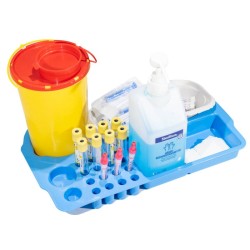 Taca plastikowa do pobierania krwi z wgłębieniami (39x25cm), Niebieska, 1szt. Ref: 142760BL