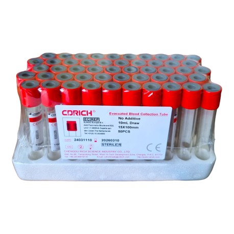 Probówka bez dodatków PRF, szkło, CDR 10ml 16x100mm 50szt/op