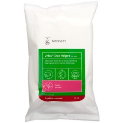 Velox® Duo Wipes Tea Tonic, chusteczki alkoholowe do małych powierzchni medycznych (flowpack), 50szt./op.