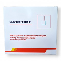 Plaster do mocowania wenflonów, kaniul z opatrunkiem M-DERM EXTRA P, z dodatkową po 8x6cm, 50szt./op.