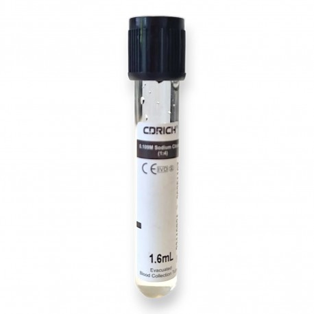 Probówka OB metoda liniowa, szkło, 1,6ml 13x75mm (4NC 3,2%), 100szt./op.
