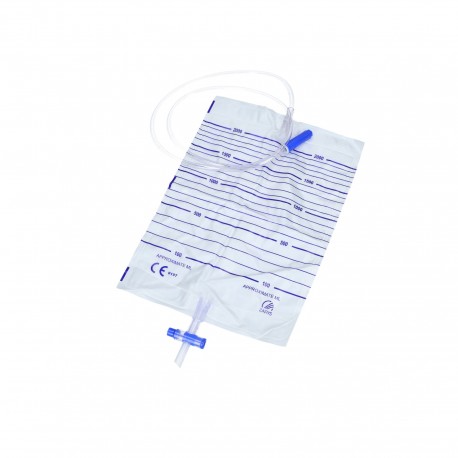 Worek do zbiórki moczu 2L typ T, dren 90cm, sterylny, 1szt. Ref: WMD2000-90