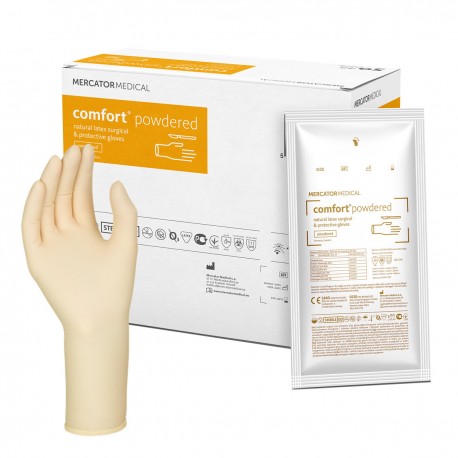 Rękawice chirurgiczne lateksowe pudrowane jałowe 1saszetka