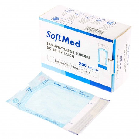 Torebki foliowo-papierowe Softmed (90x135mm) do sterylizacji, 200szt./op.