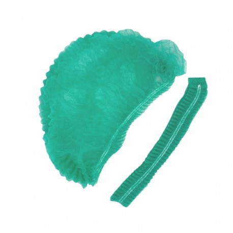 Czepek z gumką typu "clip", zielony, 100szt./op.