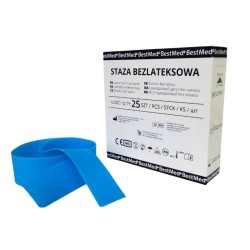 Staza bezlateksowa w rolce Bestmed, niebieska, 25szt./op.