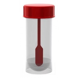 Pojemnik na kał PP z czerwoną nakrętką z łopatką, niejałowy, 30ml, 850szt./op.