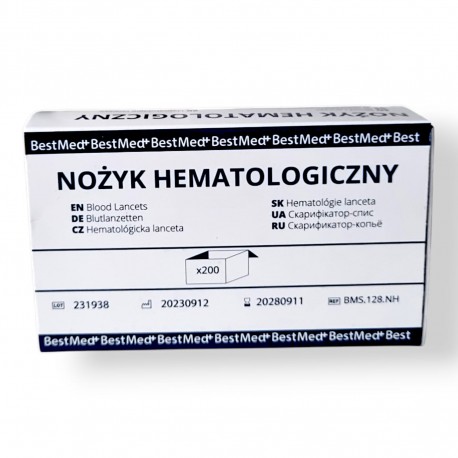 Nożyki/Lancety hematologiczne Bestmed, 200szt./op.