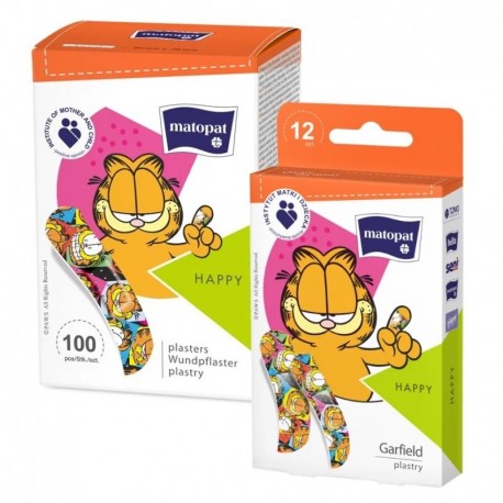 Zestaw plastrów z opatrunkiem Happy Garfield, 12szt./op.