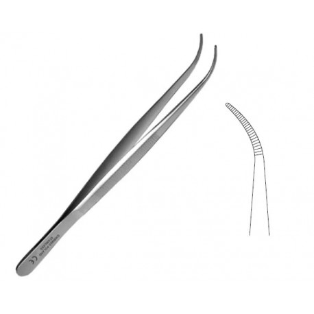 Pinceta, pęseta do szwu Semken (odgięta) 15cm