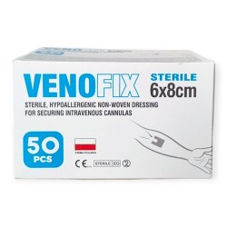 Plaster do mocowania wenflonów, kaniul Venofix 6x8cm, 50szt./op.