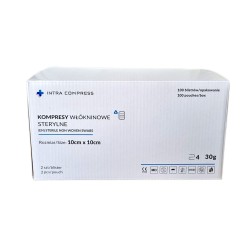 Kompres włókninowy Intra Compress (10x10cm) jałowy, 4W-30G, 100x2szt./op.