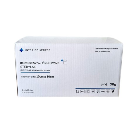 Kompres włókninowy Intra Compress (10x10cm) jałowy, 4W-30G, 100x2szt./op.