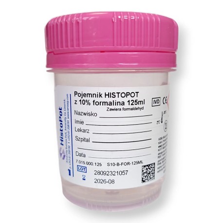 Pojemnik HISTOPOT 125ml z 10% formaliną, 36szt./op.