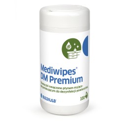 Chusteczki nasączone dezynfekująco-myjące, Medwipes DM, 100szt/op