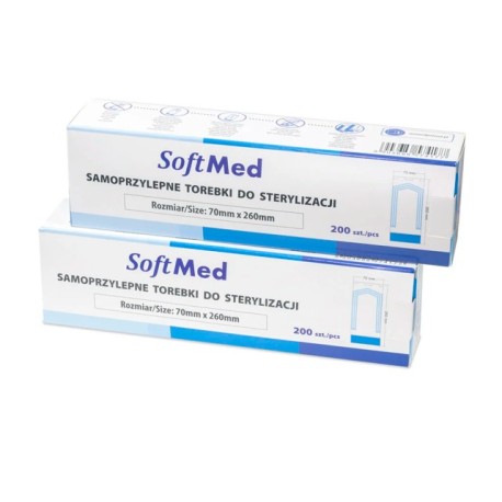 Torebki foliowo-papierowe Softmed (70x260mm) do sterylizacji, 200szt./op.