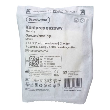 Kompres gazowy Steriwund (1/2m2) 13N, sterylny, gaza, 1szt.