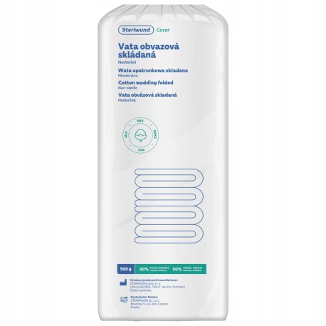 Wata opatrunkowa, składana Steriwund 50% bawełna 50% wiskoza, 500g