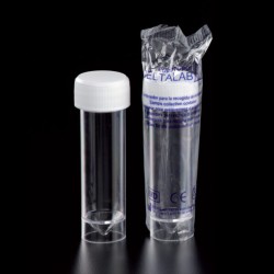 Pojemnik PS 30ml z białą nakrętką, jałowy, indywidualnie pakowany, 1szt.