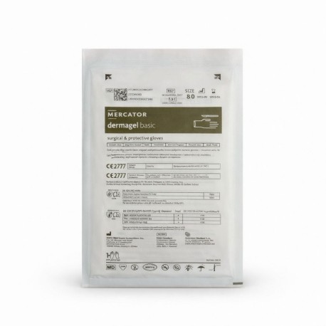 Rękawice chirurgiczne lateksowe DERMAGEL BASIC (rozm. 8,0) - bezpudrowe, jałowe, 1 para