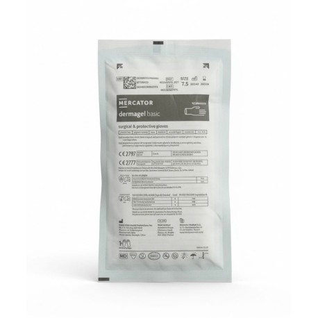 Rękawice chirurgiczne lateksowe DERMAGEL BASIC (rozm. 7.5) - bezpudrowe, jałowe, 1 para