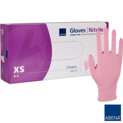 Rękawice Nitrylowe bezpudrowe Abena (rozm. XS), różowe, 100szt./op.