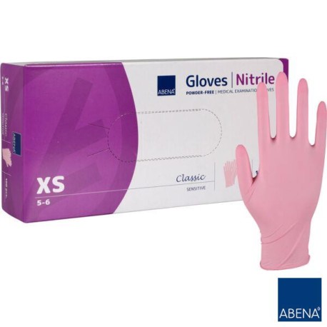 Rękawice Nitrylowe bezpudrowe Abena (rozm. XS), różowe, 100szt./op.
