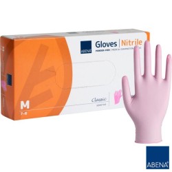 Rękawice Nitrylowe bezpudrowe Abena (rozm. M), różowe, 100szt./op.