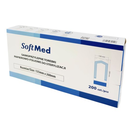 Torebki foliowo-papierowe Softmed (135x260mm) do sterylizacji, 200szt./op.