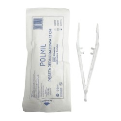 Pęseta sterylna jednorazowa 13cm, 1szt.