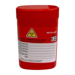 Pojemnik na odpady medyczne Neuplast 0,2L - Czerwony, 1szt.