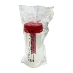 Pojemnik na kał PP z czerwoną nakrętką, z łopatką, jałowy, 30ml, 1szt. Ref: 313316