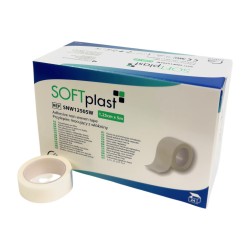 Plaster włókninowy SOFTPLAST, 1,25cm x 5mtr, Zarys SNW12505W, 24szt/karton