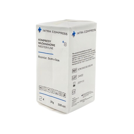 Kompres włókninowy Intra Compress (5x5cm) 4W - 40G, niejałowy, 100szt./op.