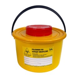 Pojemnik na odpady medyczne Plaspol 3,5L - Żółty, 1szt.