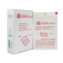 Plaster do mocowania wenflonów, kaniul Rudaven transparent (8x6cm), 50szt./op.