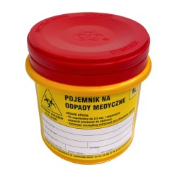 Pojemnik na odpady medyczne Plaspol 1L - Żółty, 1szt.