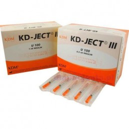Strzykawka insulinowa KD-JECT III 0,5ml U100 z igłą wtopioną 29Gx1/2 / 0,33x12,7mm 100sz/op 870518