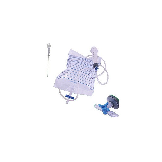 Zestaw do punkcji jamy opłucnej (paracentezy) z kranikiem, 3 igły