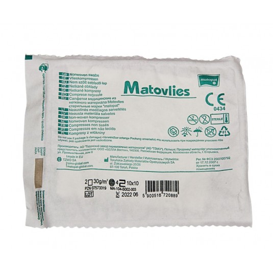 Kompres włókninowy 4W Matovlies (10x10cm) 30g jałowy, 2szt./op.