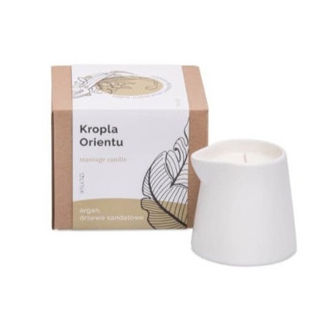 Świeca do masażu "kropla orientu" - drzewo sandałowe, argan, 250g