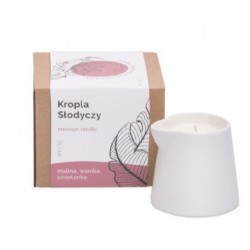 Świeca do masażu w kartonie (kropla słodyczy-malina, wanilia, śmietanka), 250g