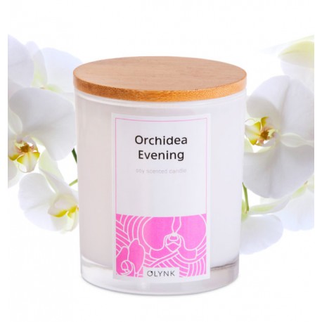 Świeca zapachowa z wosku sojowego w szkle-(Orchidea Evening), 300ml
