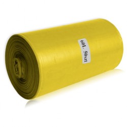 Worki na odpady żółte, sanitarne, 60L, LDPE 50szt/rol