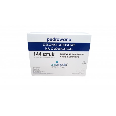 Osłonki lateksowe na głowice USG, pudrowane, 144szt./op.