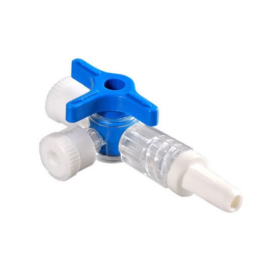 Kranik trójdrożny, niebieski, POLYMED, 1szt.